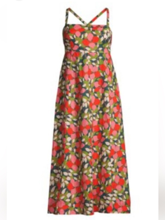 Travota Dresses & Skirts - NWT Travota Birds of Paradis Sandrine Dress in Rainforest Linen, Size 10.